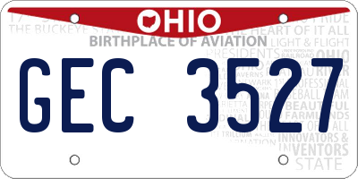 OH license plate GEC3527