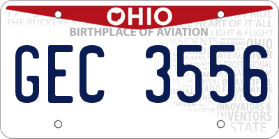 OH license plate GEC3556