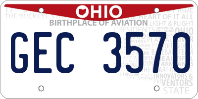 OH license plate GEC3570
