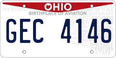 OH license plate GEC4146