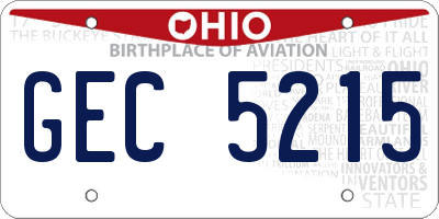 OH license plate GEC5215