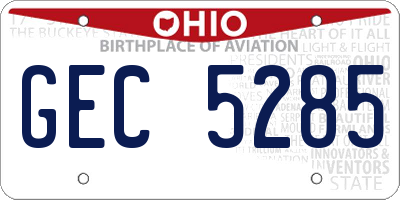 OH license plate GEC5285