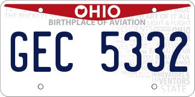 OH license plate GEC5332
