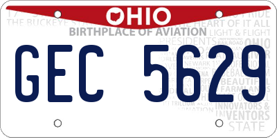 OH license plate GEC5629