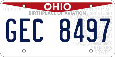 OH license plate GEC8497