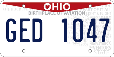 OH license plate GED1047