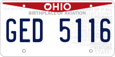 OH license plate GED5116