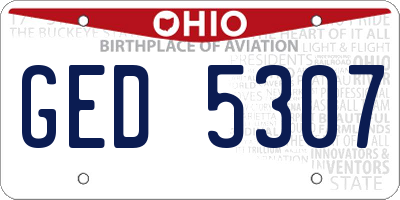 OH license plate GED5307