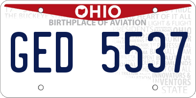 OH license plate GED5537
