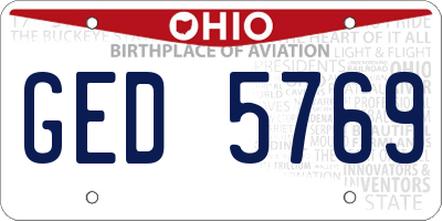 OH license plate GED5769