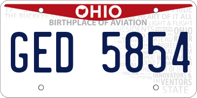OH license plate GED5854