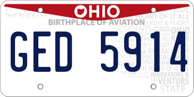 OH license plate GED5914