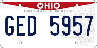 OH license plate GED5957
