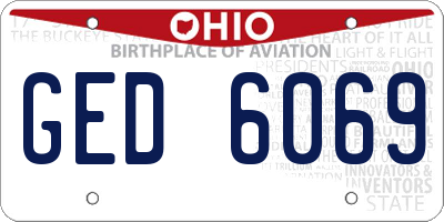 OH license plate GED6069
