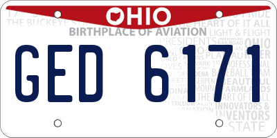 OH license plate GED6171