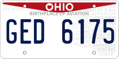 OH license plate GED6175