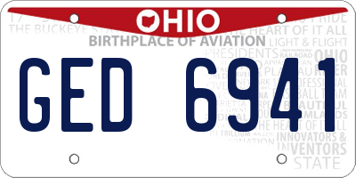 OH license plate GED6941