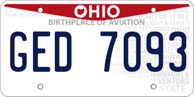 OH license plate GED7093