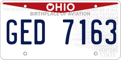 OH license plate GED7163