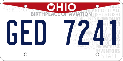 OH license plate GED7241