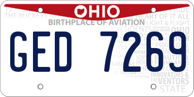 OH license plate GED7269