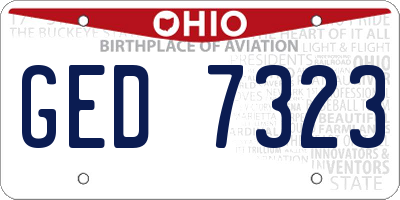 OH license plate GED7323