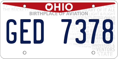 OH license plate GED7378