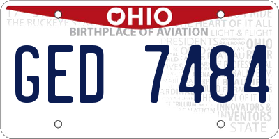 OH license plate GED7484