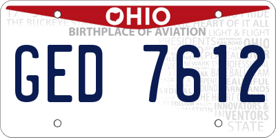 OH license plate GED7612