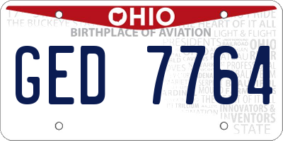 OH license plate GED7764