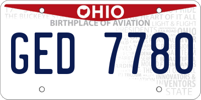 OH license plate GED7780