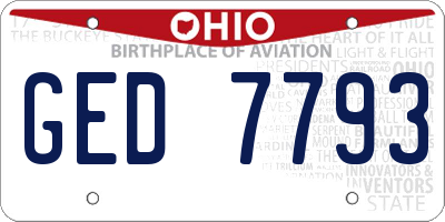 OH license plate GED7793