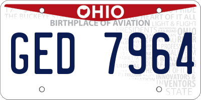 OH license plate GED7964