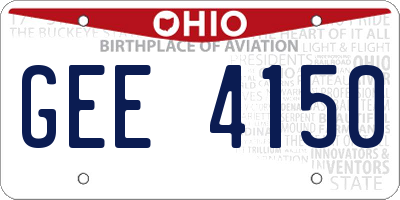 OH license plate GEE4150