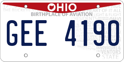 OH license plate GEE4190