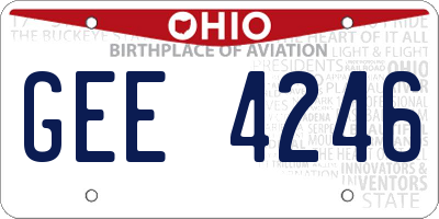 OH license plate GEE4246