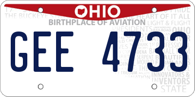 OH license plate GEE4733
