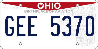 OH license plate GEE5370
