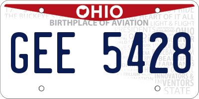OH license plate GEE5428