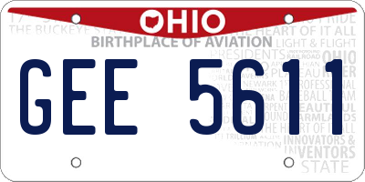 OH license plate GEE5611