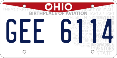 OH license plate GEE6114