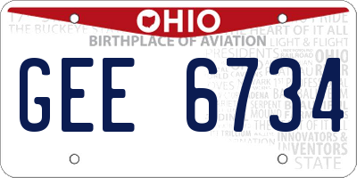 OH license plate GEE6734