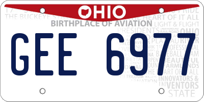 OH license plate GEE6977