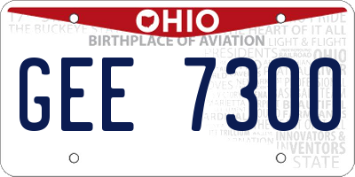 OH license plate GEE7300