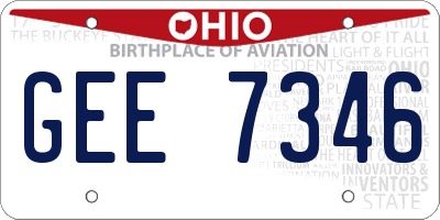 OH license plate GEE7346