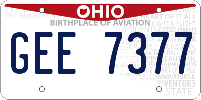 OH license plate GEE7377