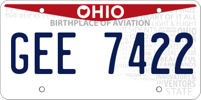 OH license plate GEE7422