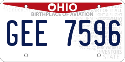 OH license plate GEE7596