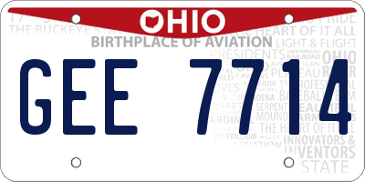OH license plate GEE7714