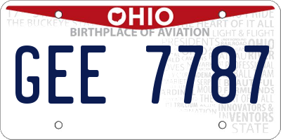 OH license plate GEE7787